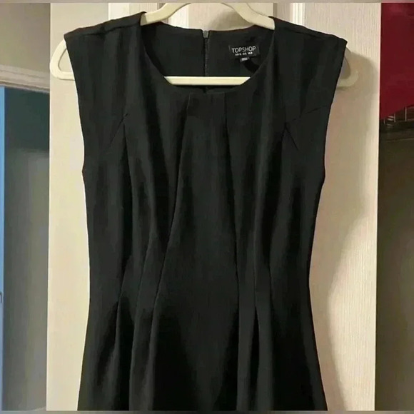 Topshop Cinched Waist Black Dress B89 - Picture 1 of 10